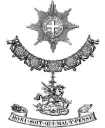 The insignia of a knight of the Order of the Garter.